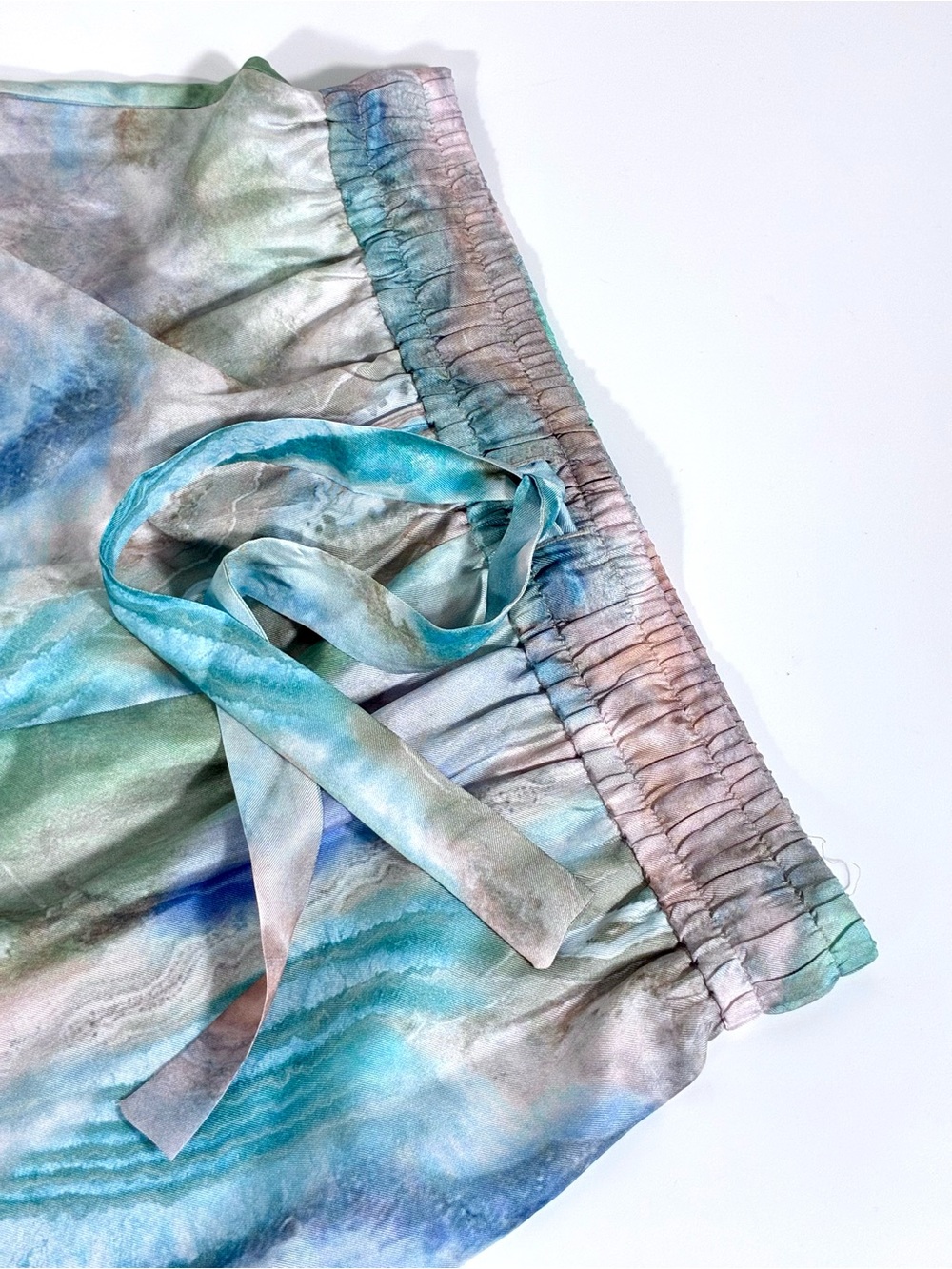 Zimmermann Illuminate Agate Print Silk Track Pants Blue US 6 NWT - Picture 11 of 17
